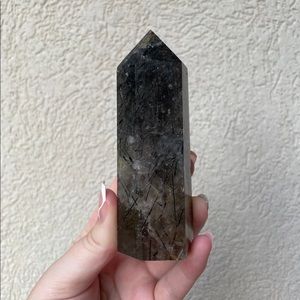 Black Tourmaline in Quartz Tower